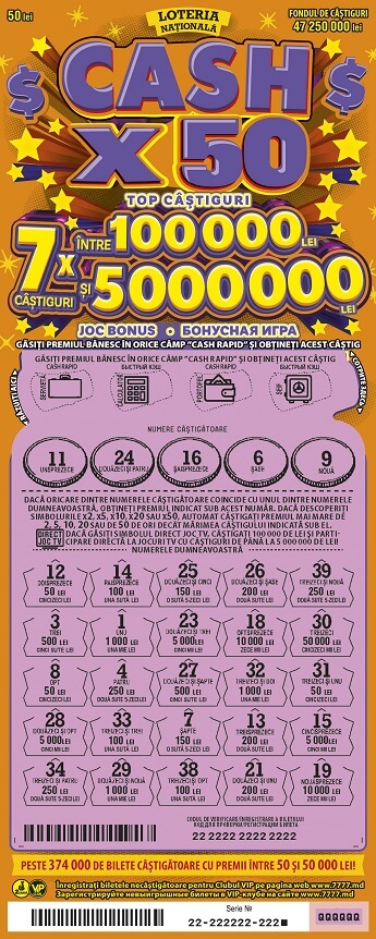 Bilet „Cash x50“